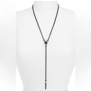 Kendra Scott Starla Y Necklace in Drusy and Gunmetal
